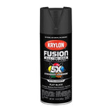 Krylon Fusion All-In-One Flat Black Paint+Primer Spray Paint 12 oz