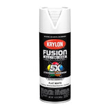 Krylon Fusion All-In-One Flat White Paint+Primer Spray Paint 12 oz