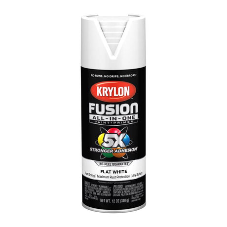 Krylon Fusion All-In-One Flat White Paint+Primer Spray Paint 12 oz