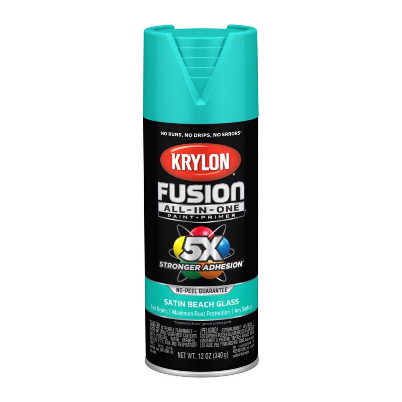 Krylon Fusion All-In-One Satin Beach Glass Paint+Primer Spray Paint 12 oz