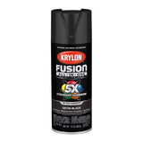 Krylon Fusion All-In-One Satin Black Paint+Primer Spray Paint 12 oz