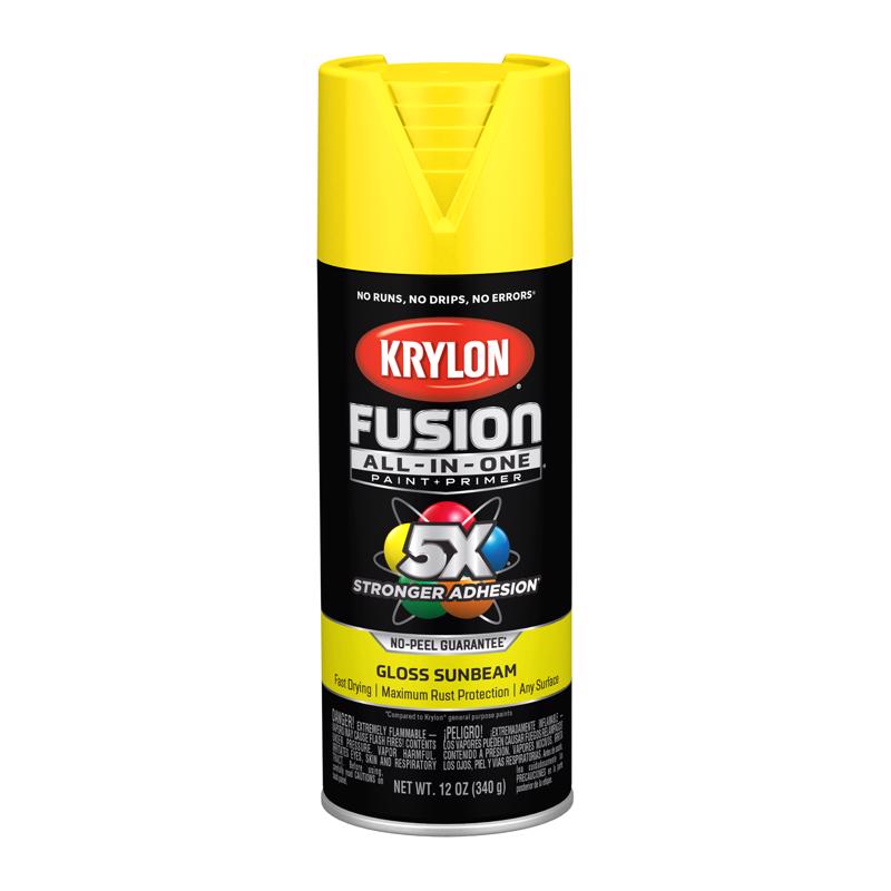Krylon Fusion All-In-One Gloss Sunbeam Paint+Primer Spray Paint 12 oz