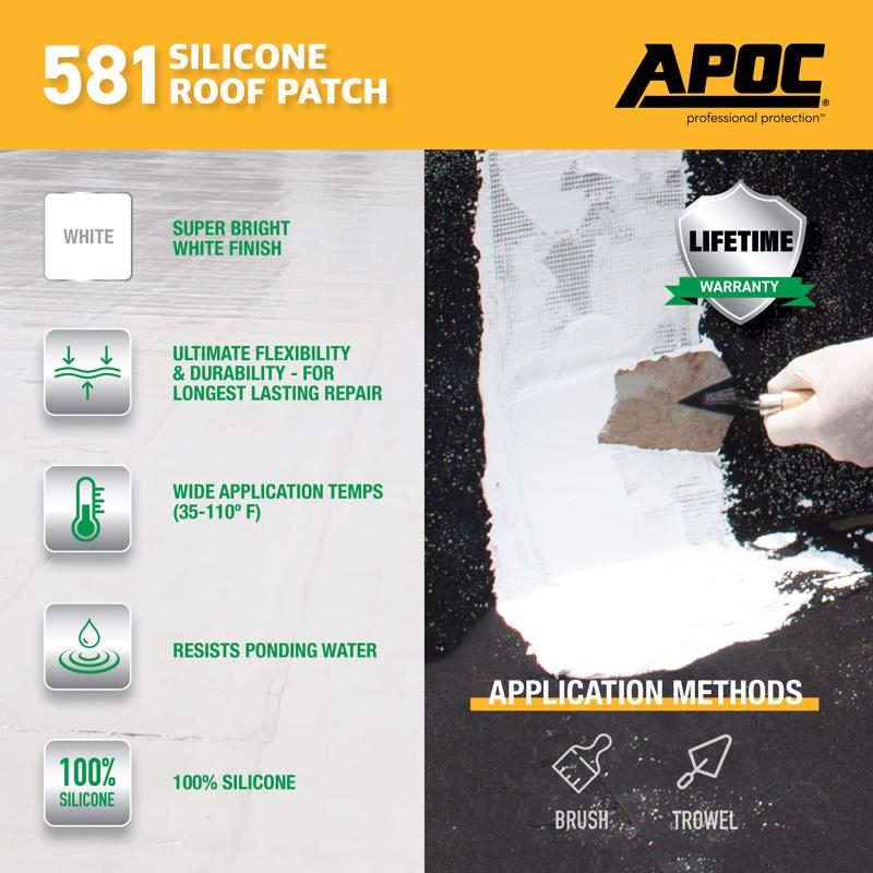 APOC Bright White Silicone Roof Patch 1 gal