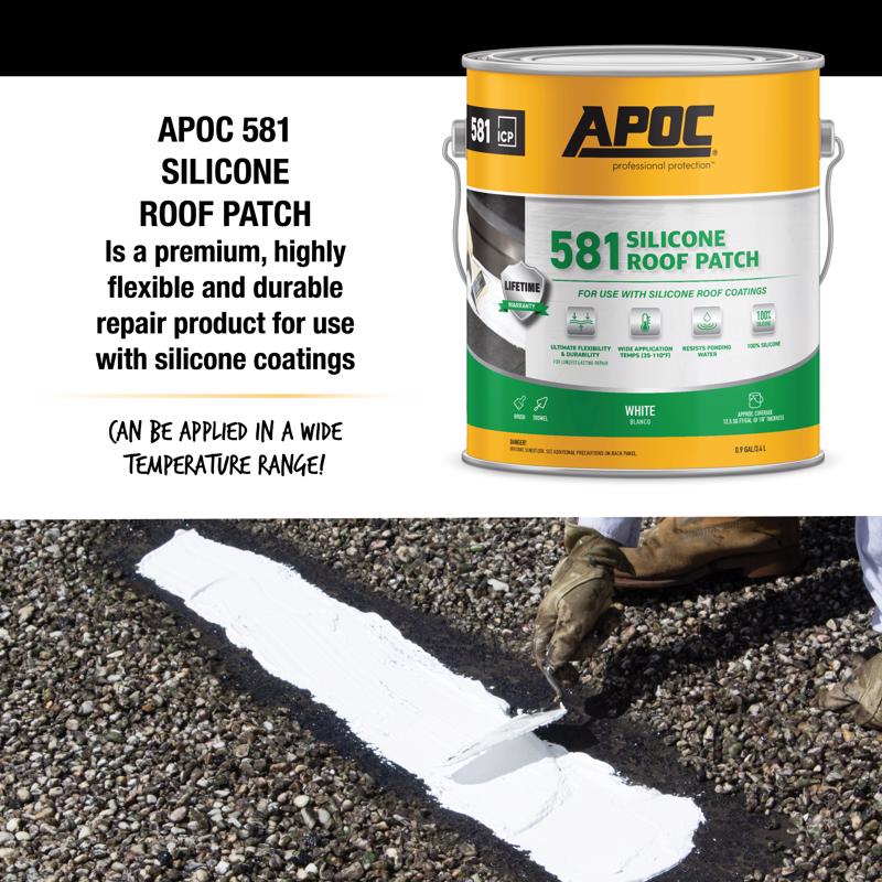 APOC Bright White Silicone Roof Patch 1 gal