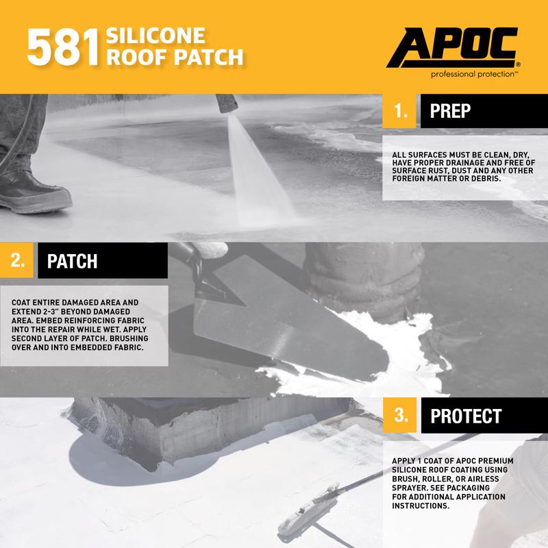 APOC Bright White Silicone Roof Patch 1 gal