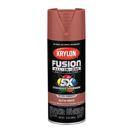 Krylon Fusion All-In-One Satin Brick Paint+Primer Spray Paint 12 oz