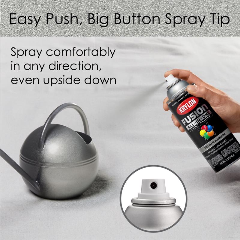 Krylon Fusion All-In-One Metallic Aluminum Paint+Primer Spray Paint 12 oz