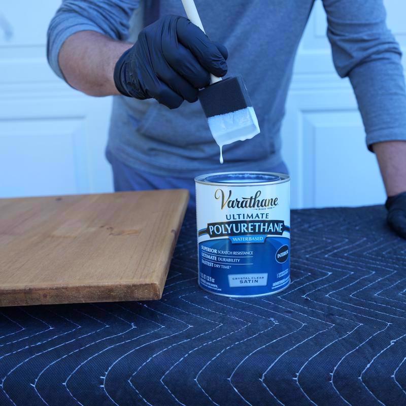 Varathane Ultimate Satin Crystal Clear Water-Based Polyurethane 1 qt