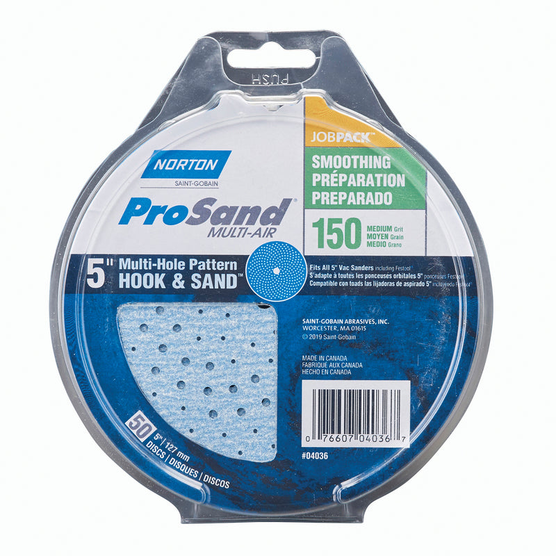 Norton ProSand 5 in. Ceramic Alumina Hook and Loop A975 Sanding Disc 150 Grit Fine 50 pk