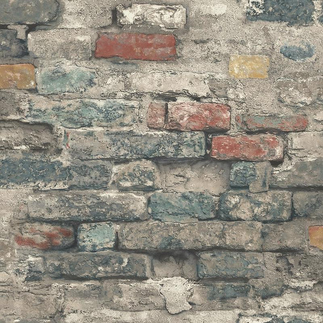 RoomMates 20.5 in. H X 16.5 ft. L Brick Alley Vinyl Peel and Stick Wallpaper