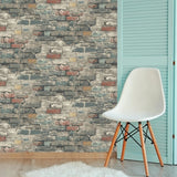 RoomMates 20.5 in. H X 16.5 ft. L Brick Alley Vinyl Peel and Stick Wallpaper