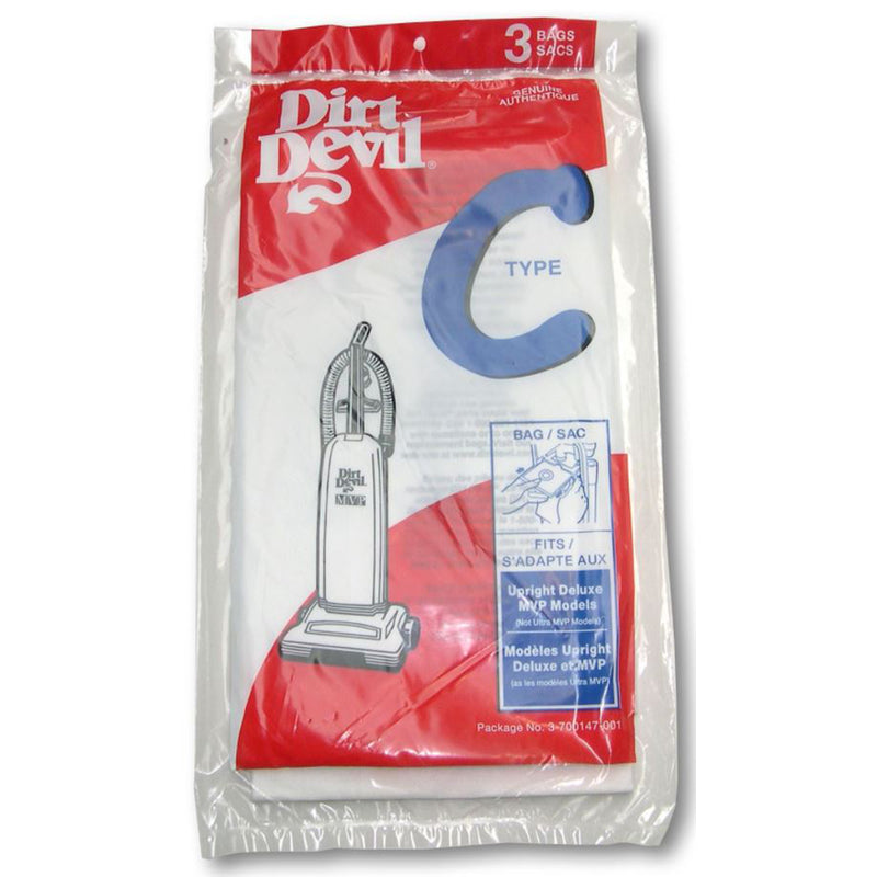 Dirt Devil Vacuum Bag For For Deluxe and MVP Upright Vacuum Cleaners 3 pk