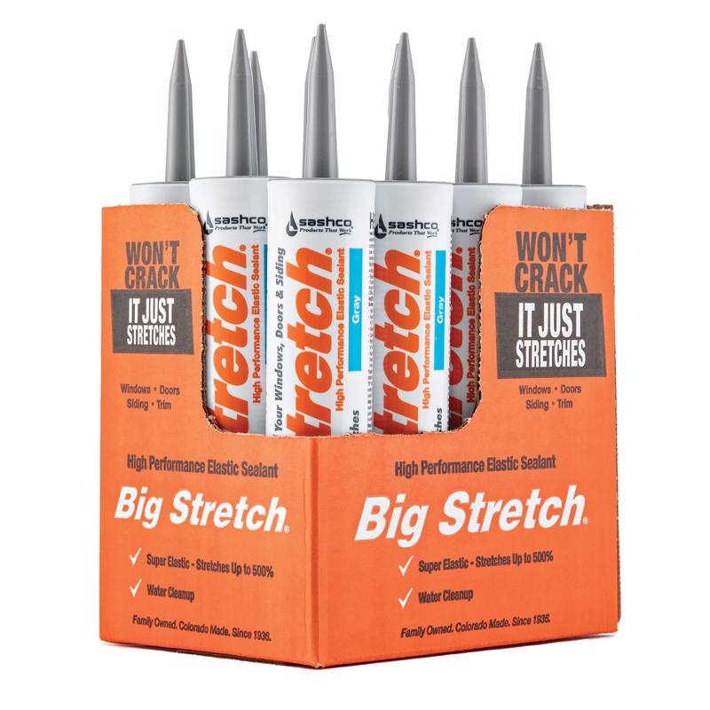 Sashco Big Stretch Gray Elastomeric Acrylic Latex Door/Siding/ Window Caulk 10.5 oz