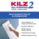 KILZ White Flat Water-Based Acrylic Stain Blocking Primer 5 gal