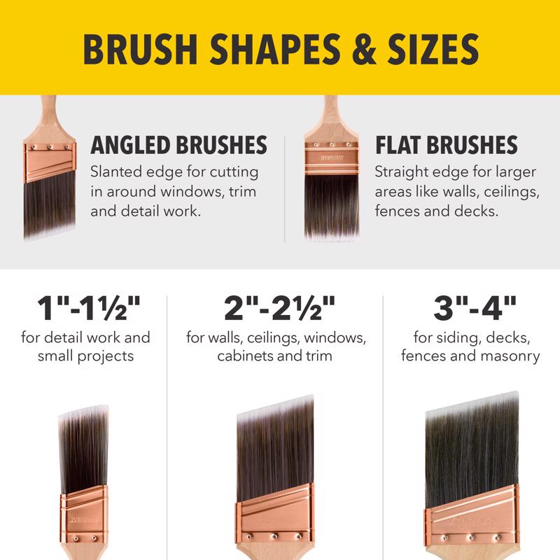 Purdy Black Bristle Extra Oregon 3 in. Medium Stiff Angle Trim Paint Brush
