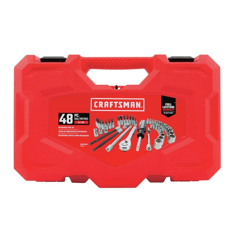 Craftsman 1/4 in. drive Metric and SAE 6 Point Mechanic's Tool Set 48 pc