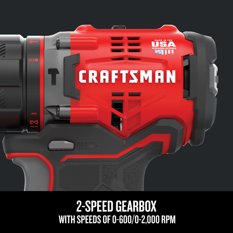 Craftsman V20 1/2 in. Brushless Cordless Hammer Drill Kit (Battery & Charger)