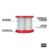 Milwaukee 2.7 in. D Shop Cartridge Wet/Dry HEPA Filter 1 pc
