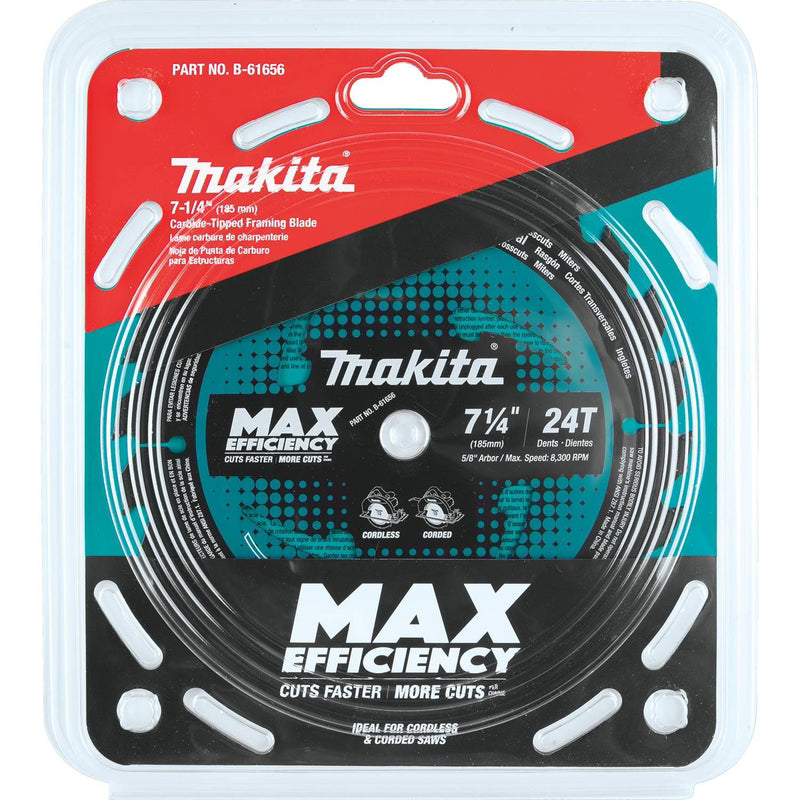 Makita 7-1/4 in. D X 5/8 in. Max Efficiency Carbide Tipped Circular Saw Blade 24 teeth 1 pk
