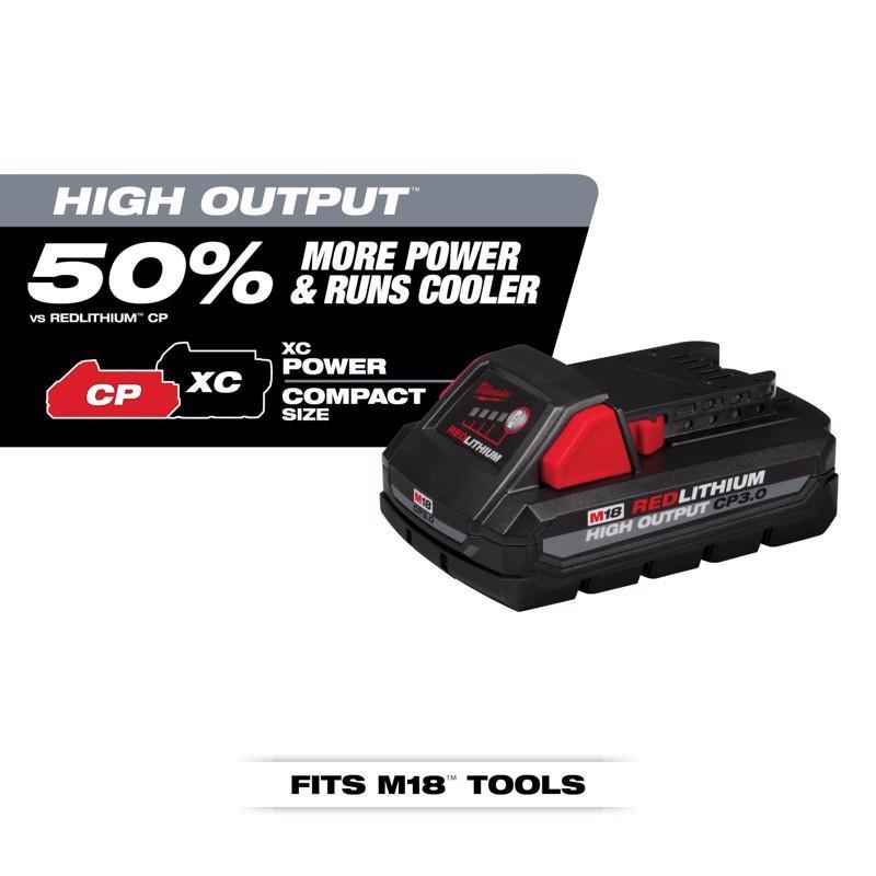 Milwaukee M18 RedLithium CP 3 Ah Lithium-Ion High Output Battery 1 pc