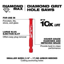 Milwaukee Diamond Max 1 in. Diamond Grit Glass, Porcelain, Tile, and Stone Hole Saw 1 pc
