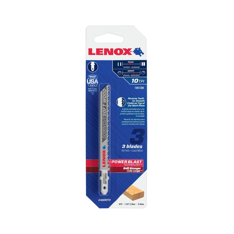 Lenox 4 in. Metal T-Shank Down Cut Jig Saw Blade 10 TPI 3 pk