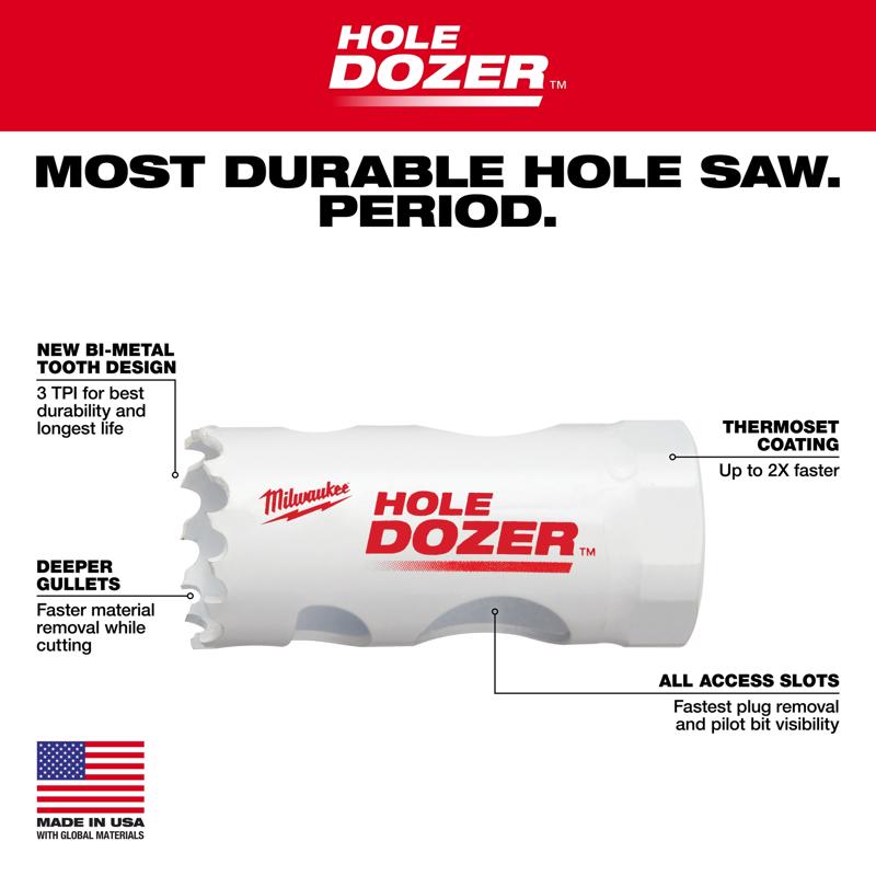 Milwaukee Hole Dozer 1-1/16 in. Bi-Metal Hole Saw 1 pc