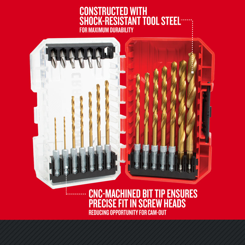 Craftsman Titanium Nitride Coating Drill and Driver Bit Set Hex Shank 21 pc