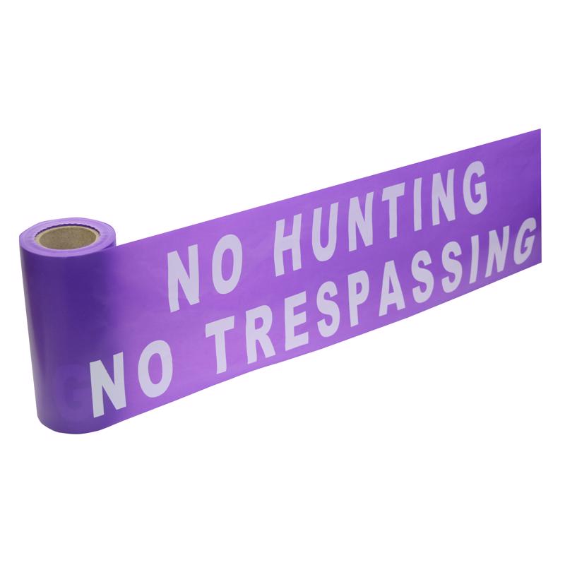 C.H. Hanson 100 ft. L X 6 in. W Plastic Solid No Hunting No Trespassing Barricade Tape Purple