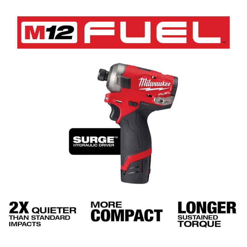 Milwaukee M12 FUEL SURGE 1/4 in. Cordless Brushless Hydraulic Impact Driver Kit (Battery & Charger)