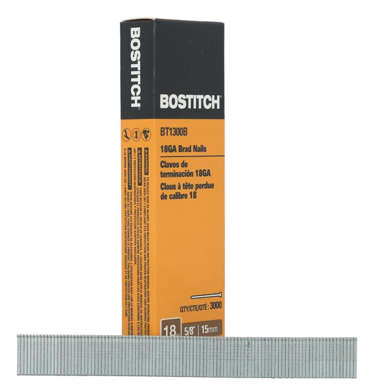 Bostitch 5/8 in. L X 18 Ga. Straight Strip Galvanized Brad Nails 3000 pk