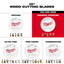 Milwaukee 10 in. D X 5/8 in. General Purpose Tungsten Carbide Saw Blade 40 teeth 1 pk