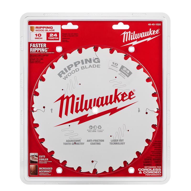 Milwaukee 10 in. D X 5/8 in. Ripping Tungsten Carbide Circular Saw Blade 24 teeth 1 pk