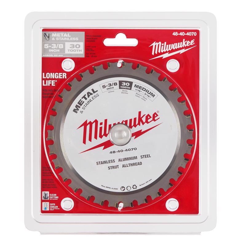 Milwaukee Metal Tech 5-3/8 in. D X 20 mm Ferrous Tungsten Carbide Metal Blade 30 teeth 1 pk