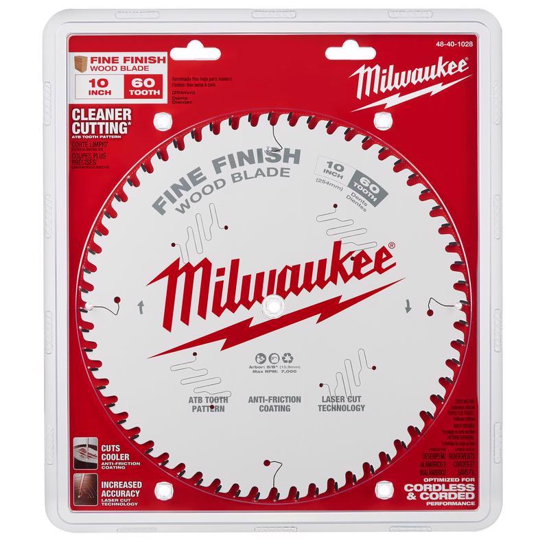 Milwaukee 10 in. D X 5/8 in. Fine Finish Tungsten Carbide Circular Saw Blade 60 teeth 1 pk