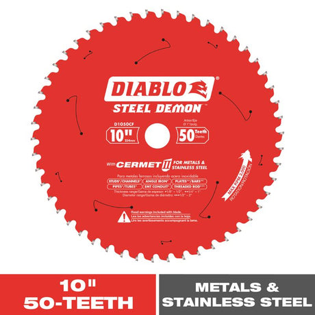 Diablo Steel Demon 10 in. D X 1 in. Cermet Metal Saw Blade 50 teeth 1 pk