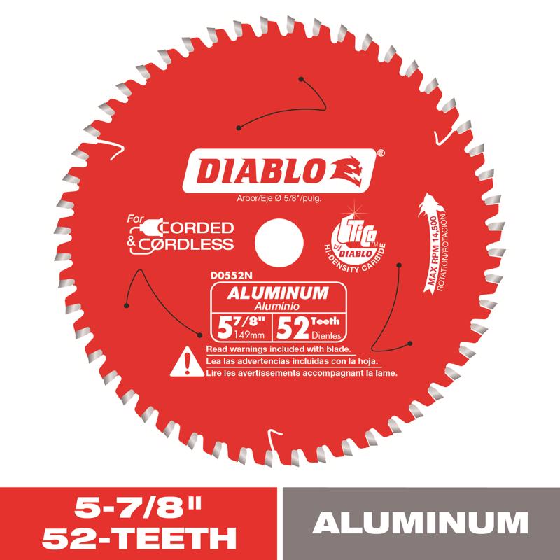 Diablo 5-7/8 in. D X 5/8 in. TiCo Hi-Density Carbide Circular Saw Blade 52 teeth 1 pk