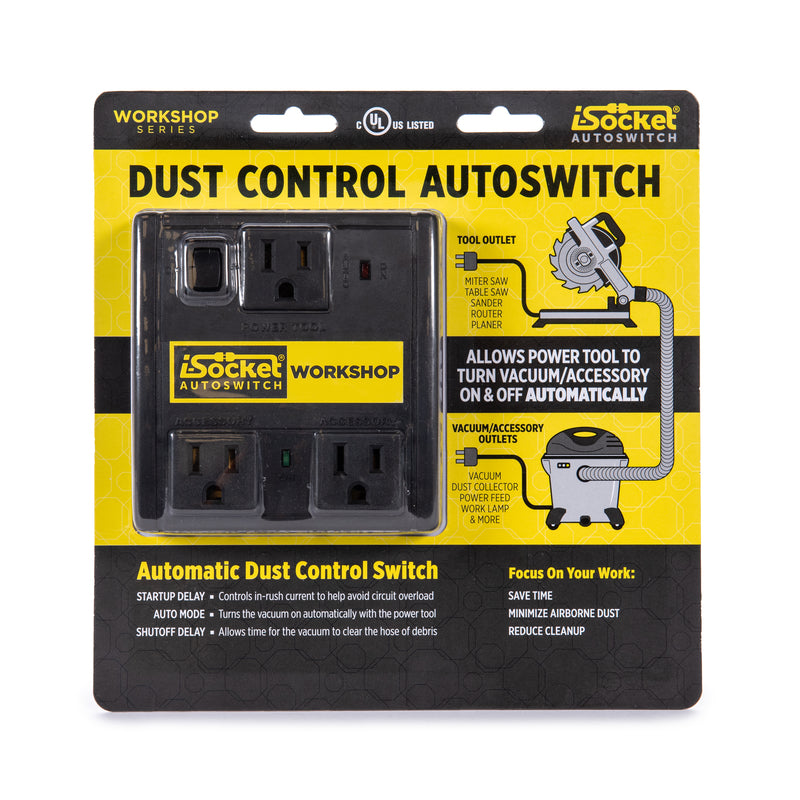 i-Socket Autoswitch Workshop Dust Control Switch Black 1 pk