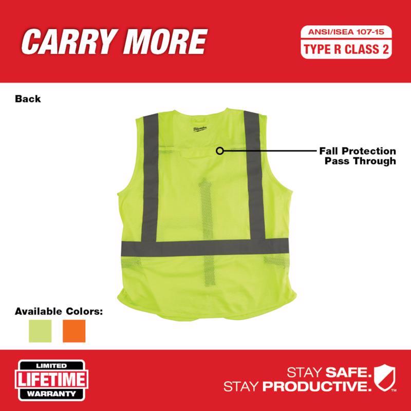 Milwaukee Safety Vest High Visibility Yellow L/XL