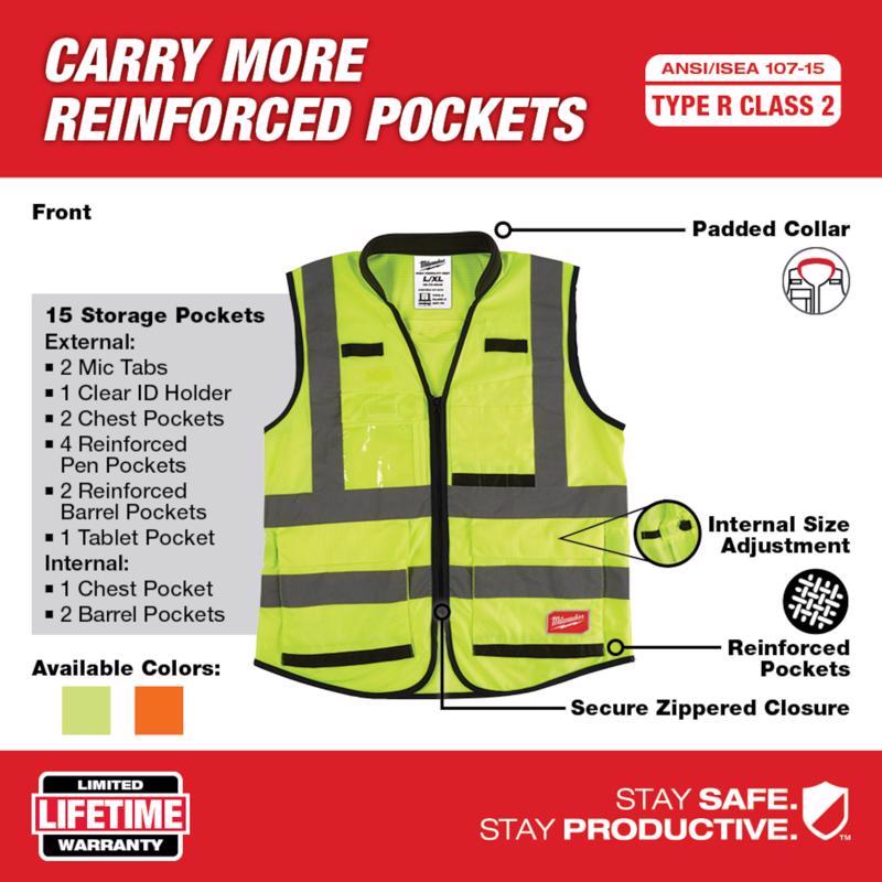 Milwaukee Performance Safety Vest High Visibility Yellow S/M