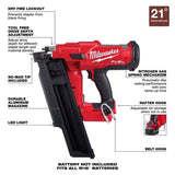 Milwaukee M18 FUEL 18 Volt Brushless 21 deg Framing Nailer