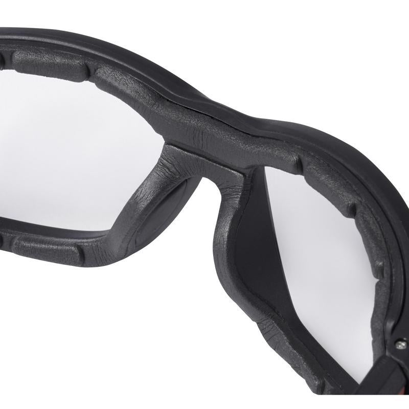 Milwaukee Anti-Fog Performance Safety Glasses with Gasket Clear Lens Black/Red Frame 1 pc