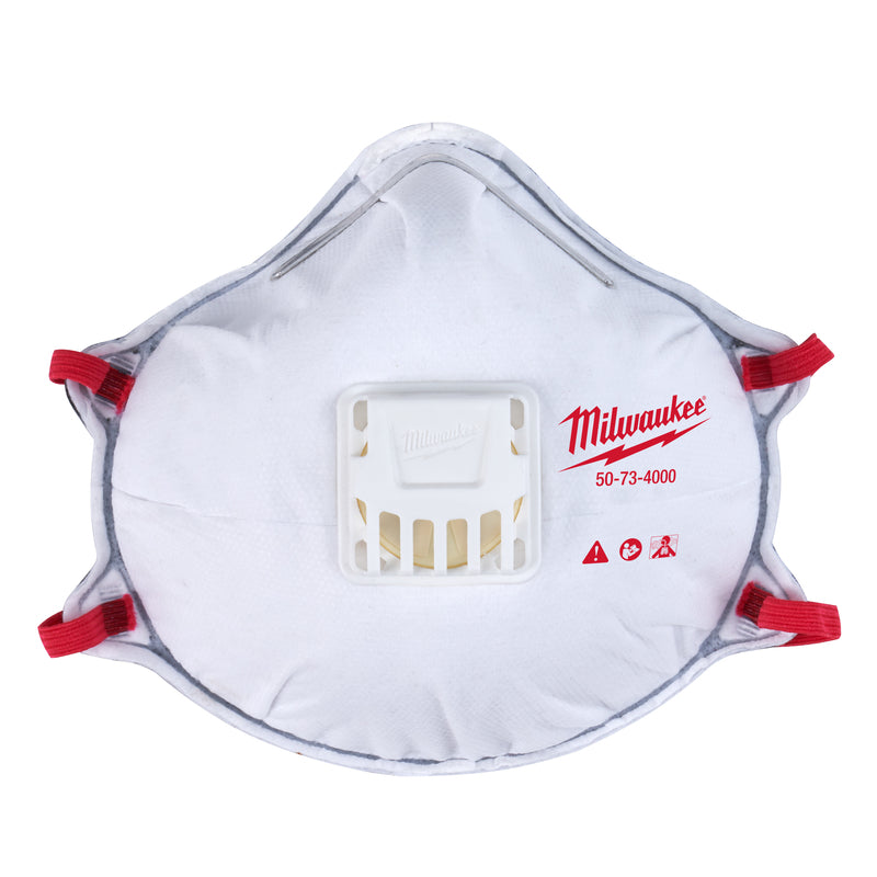 Milwaukee N95 Multi-Purpose Respirator with Gasket Valved White One Size Fits All 3 pk