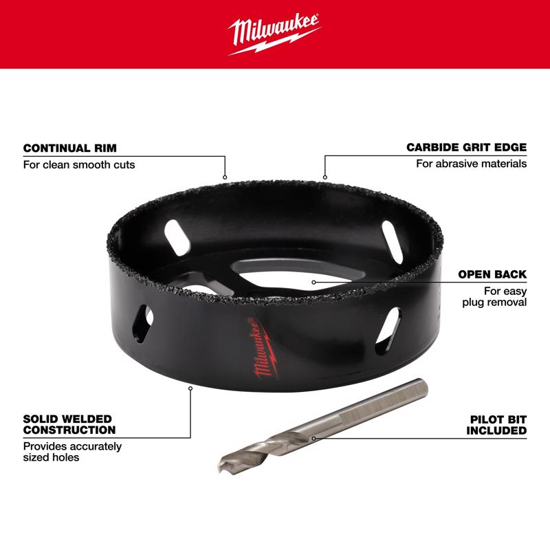 Milwaukee 6-3/8 in. Carbide Grit Recessed Light Hole Saw