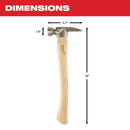 Milwaukee 19 oz Milled Face Framing Hammer 16 in. Hickory Handle