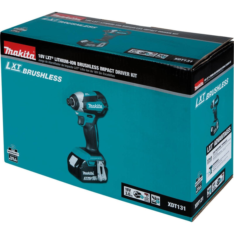 Makita 18V LXT 1/4 in. Cordless Brushless Impact Driver Kit (Battery & Charger)