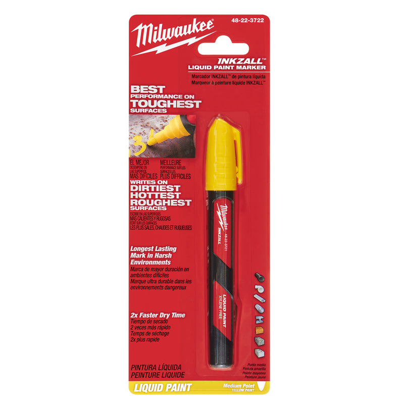 Milwaukee INKZALL Yellow Liquid Paint Marker 1 pk