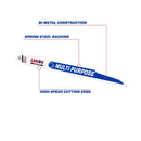 LENOX MULTIWOLF 12 in. Bi-Metal WAVE EDGE Reciprocating Saw Blade 10/14 TPI 5 pk