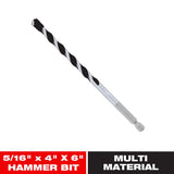 Diablo 5/16 in. X 6 in. L Multi-Material Carbide Tipped Hammer Drill Bit Hex Shank 1 pk