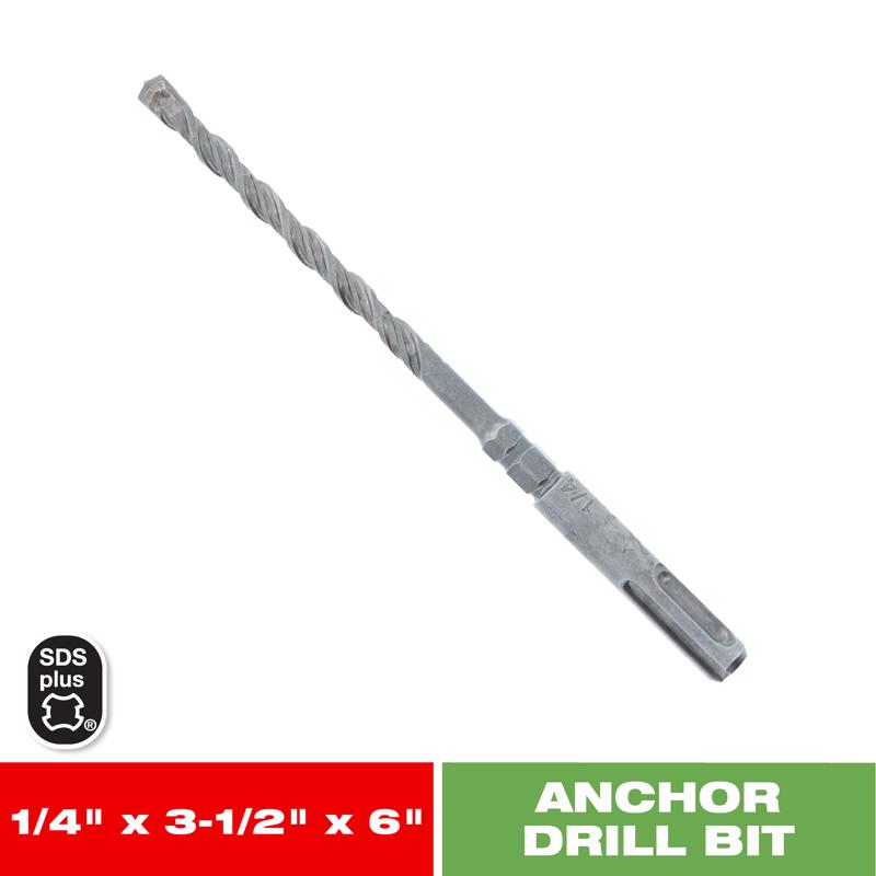 Diablo 1/4 in. X 6 in. L Carbide Concrete Anchor Hammer Drill Bit SDS-Plus Shank 1 pk
